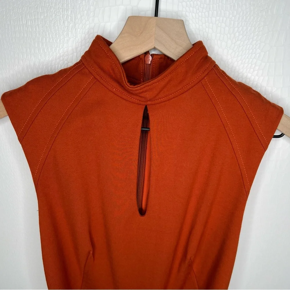 KAREN MILLEN Rust High Neck Dress - Picture 5 of 5
